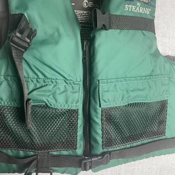 Stearns Bass Tour Floatation Aid 4149 Adult XXL 50-52 Life Jacket Green Black - Picture 3 of 5
